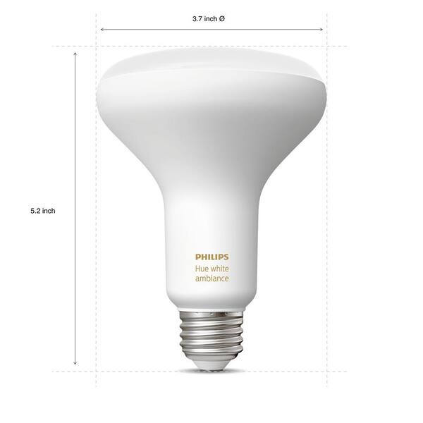 Philips Hue White Ambiance Br30 Led 65w Equivalent Dimmable Smart Light Bulb With Bluetooth 548511 The Home Depot 