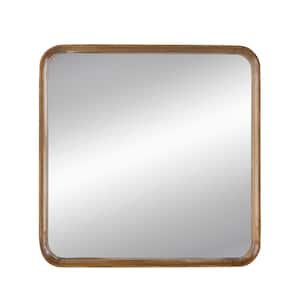 32 in. W x 32 in. H Square Wood Framed Wall Mount Modern Decorative Bathroom Vanity Mirror