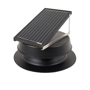 16-Watt Black Aluminum Solar Powerd Attic Fan Roof Mounted