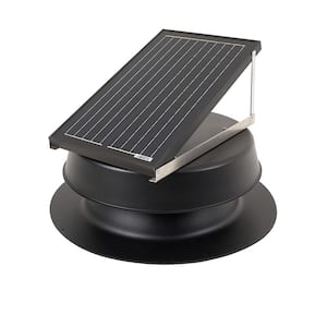 32-Watt Black Aluminum Solar Powerd Attic Fan Roof Mounted