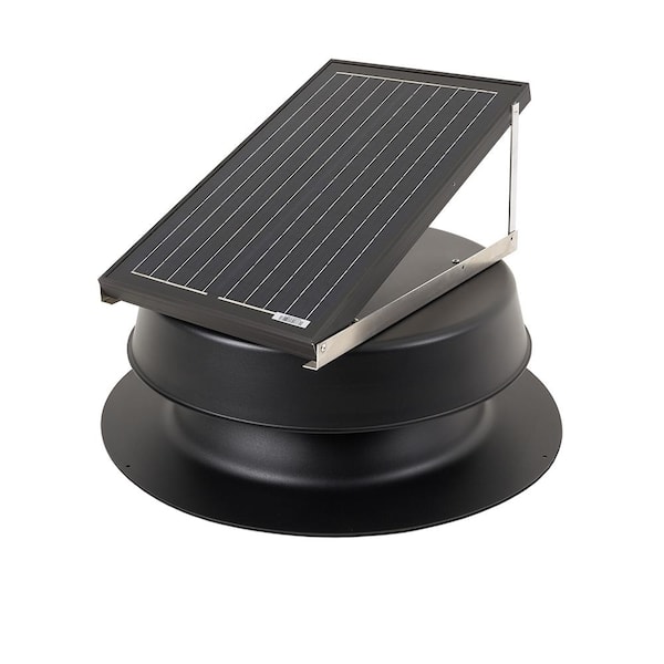 Unbranded 32-Watt Black Aluminum Solar Powerd Attic Fan Roof Mounted
