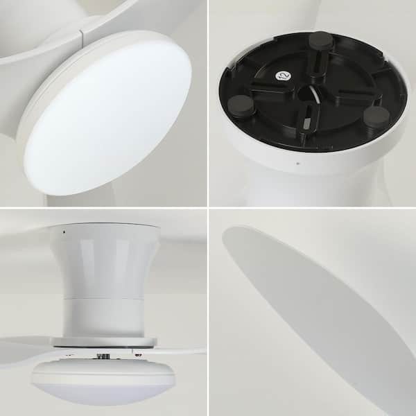 TOZING 52 in. Smart Industrial Indoor LED White Flush Mount