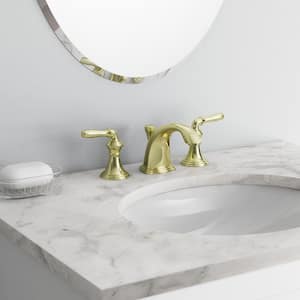 Devonshire 8 in. Widespread 2-Handle Low-Arc Bathroom Faucet in Vibrant Polished Brass