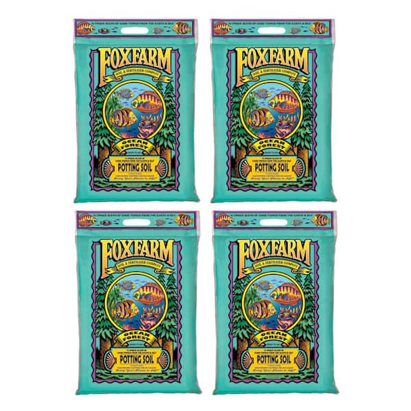 Hydrofarm FoxFarm 12 qt. Ocean Forest Garden Potting Soil Bags - 6.3 pH to 6.8 pH (4-Pack)