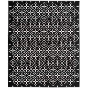Essentials Black Ivory 6 ft. x 9 ft. Moroccan Contemporary Area Rug