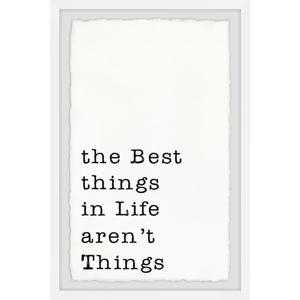 Best Things in Life II by Marmont Hill Framed Typography Art Print 12 in. x