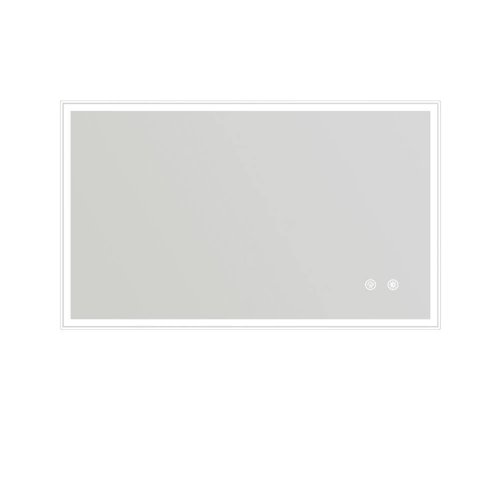 White 40 in. W x 24 in. H Modern Rectangle LED Wall Mirror w/Adjustable Col