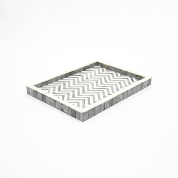 Gray Rectangle Wood 12 in. Decorative Trays