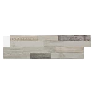 6.5 in. x 0.5 in. Weathered Barn Reclaimed Matted Wood Tiles