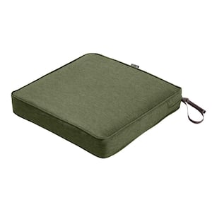 Montlake Heather Fern Green 17 in. W x 17 in. D x 3 in. Thick Square Outdoor Seat Cushion