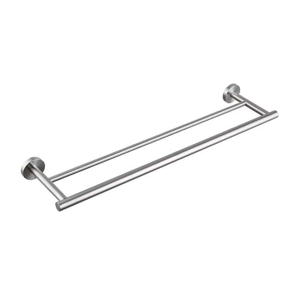 Aoibox 23.6 in. Wall Mounted Towel Bar, Modern Style Stainless Steel Bathroom Towel Holder in Brushed Nickel