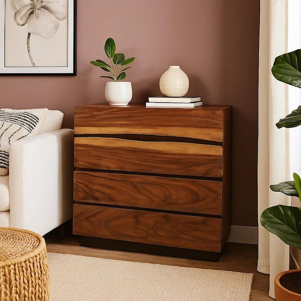 18 in. Brown 4 Drawer Chest of Drawers