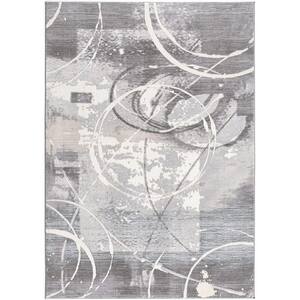 Oasis Grey (5 ft. x 8 ft.) - 5 ft. 3 in. x 7 ft. 6 in. Modern Abstract Area Rug