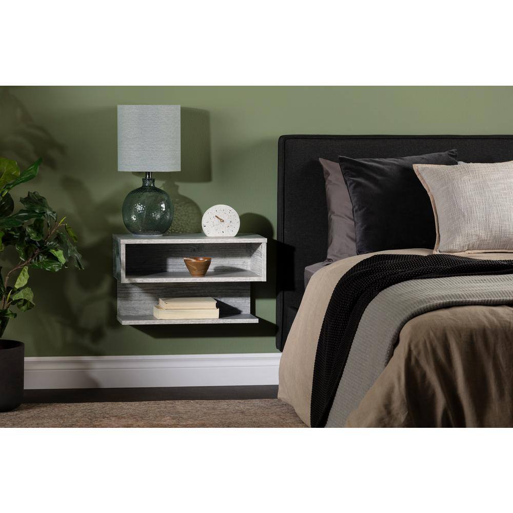 Sazena Seaside Pine Floating Nightstand with Open Shelf