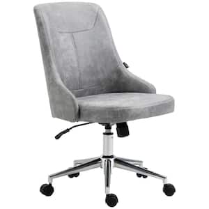 Light Grey Microfiber Cloth Seat Height Adjustable Task Chair with Non-Adjustable Arms