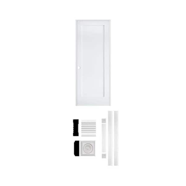 30 in. x 80 in. Shaker 1-Panel Interior Door and 3/4 in. x 2 1/4 in. x 96 in. Primed MDF Casing (5-Pack) Bundle