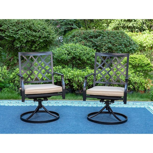 Iron swivel 2024 patio chairs