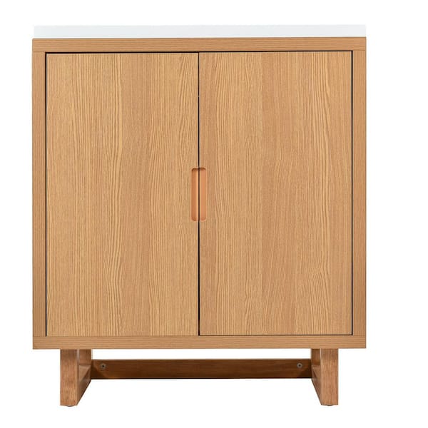 Aoibox 30 in. W x 18 in. D x 34 in. H Bath Vanity Cabinet without Top in Wood Color