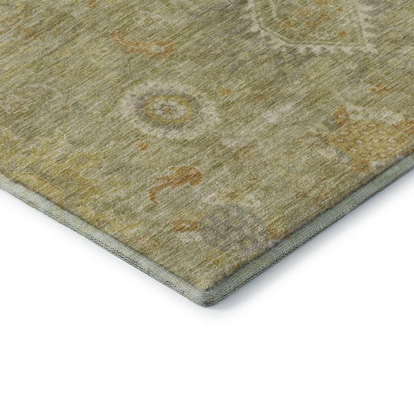Mayfield Premium Machine Washable Abstract AMF1927 Sage 9 ft. x 12 ft. Area Rug