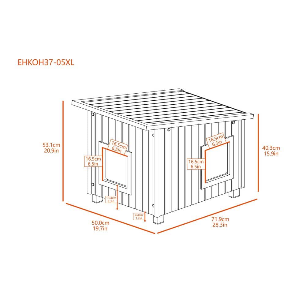 Extra Large Gray and White ECOFLEX Outdoor Cat House