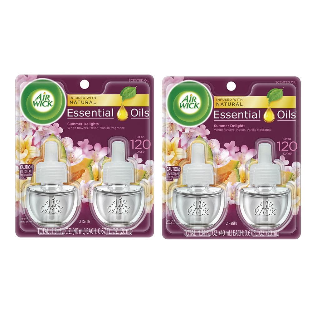 Air Wick Life Scents 0.67 oz. Summer Delights Scented Oil Plug-In Air  Freshener Refill (2-Count) (2-Pack) 62338-91112-2 - The Home Depot