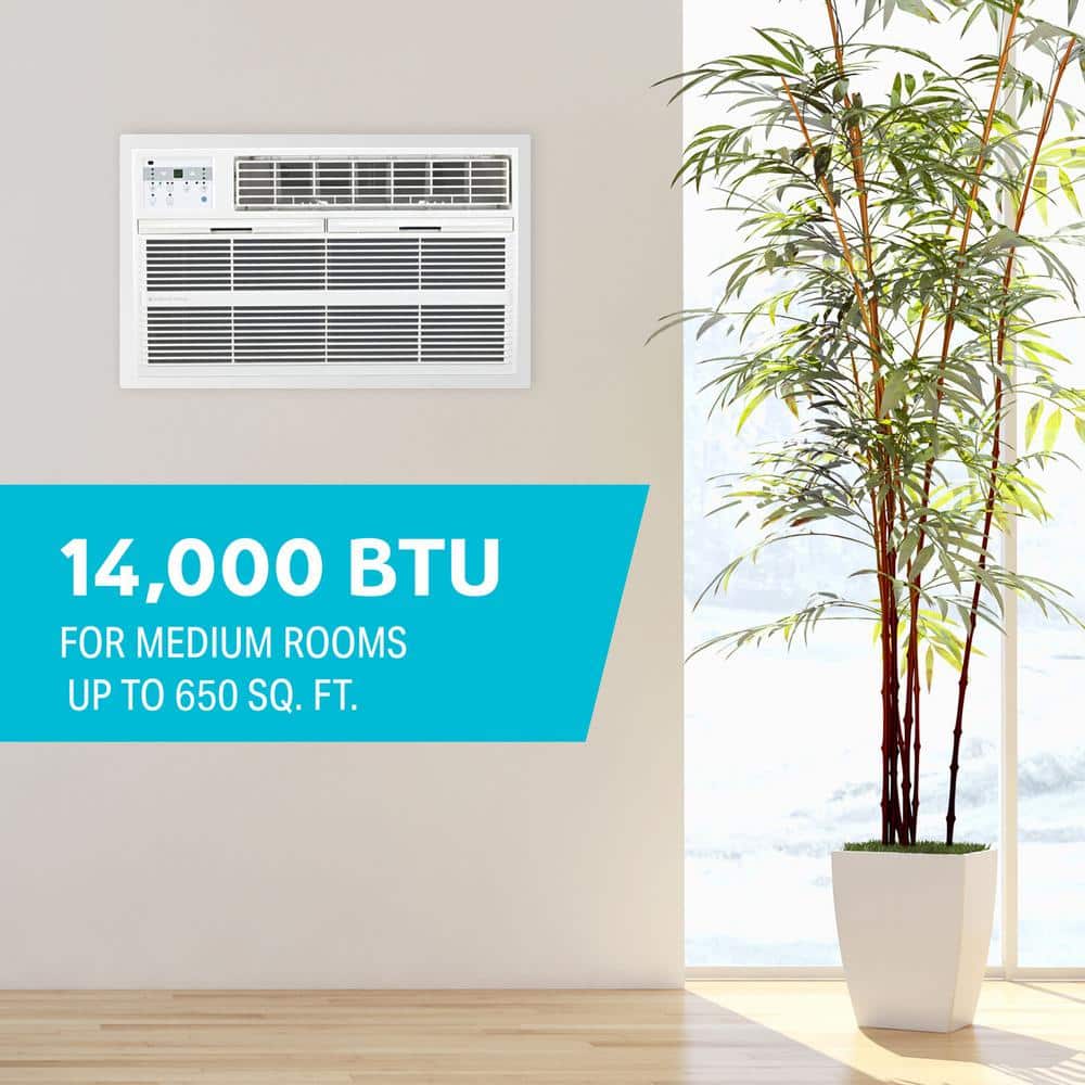 White 14,000 BTU Through-the-Wall Air Conditioner with Remote Control