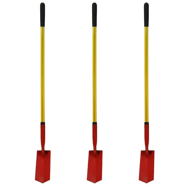 48 in. Classic Fiberglass with Heavy-Duty Steel V-Type Blade Clean-Out Shovel and Cushion Grip Handle (3-Pack)