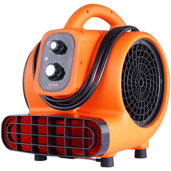 1/4 HP 1000 CFM Portable Floor Blower Air Mover in Orange