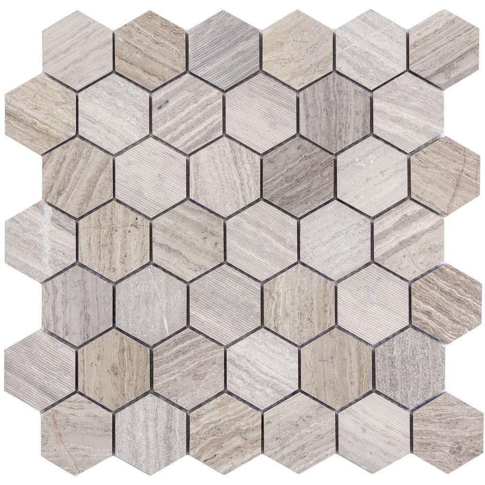 Limestone Gray Honed 11.73 in. x 12.01 in. x 10mm Limestone Mesh-Mounted Mosaic Tile (0.98 sq. ft.) price history on PriceWatchPro