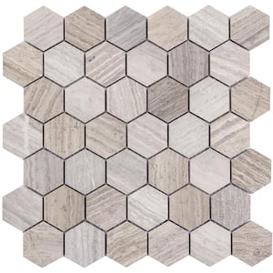 Limestone Gray Honed 11.73 in. x 12.01 in. x 10mm Limestone Mesh-Mounted Mosaic Tile (0.98 sq. ft.)
