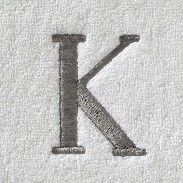 SKL Home Casual Monogram Letter K Hand Towel 2 piece set, white, cotton  W453800083K203 - The Home Depot