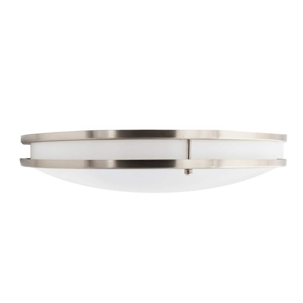16-Inch Satin Nickel LED Flush Mount Ceiling Light