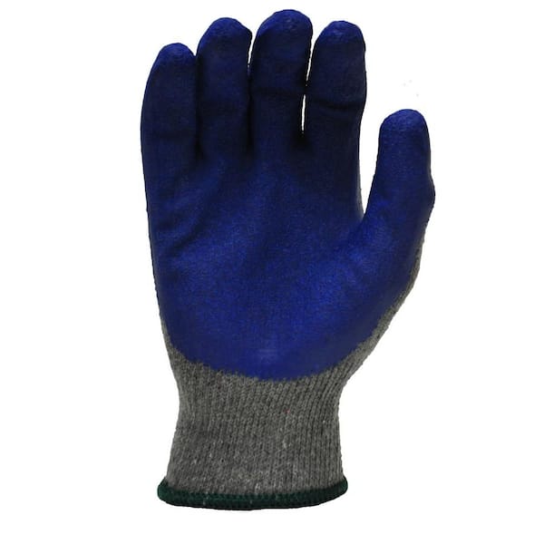 G & F Products - 3100M-10 120 Pairs Medium Rubber Latex Double Coated Work  Gloves for Construction, gardening gloves, heavy duty Cotton Blend Blue