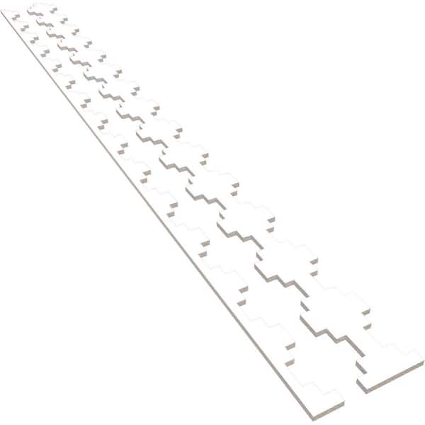 Ekena Millwork Gypsum 94 in. H x 0.5 in. W Slatwall Panels in PVC 15-Pack