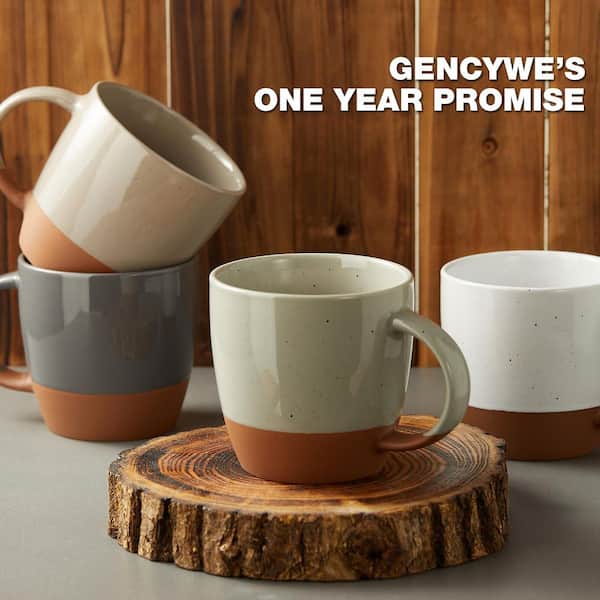 Wudkey 18 oz. Colorful Ceramic Coffee Mugs (Set of 6), Great for Tea Hot Chocolate, Microwave Safe, Modern, Unique Style