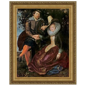 The Honeysuckle Bower, 1609 by Peter Paul Rubens Framed Nature Oil Painting Art Print 47.75 in. x 38.25 in.