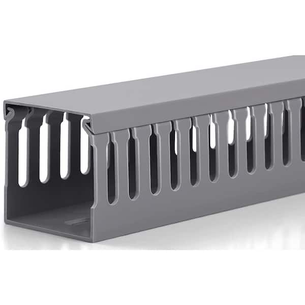 3.2 ft. x 3 in. x 3 in. Grey PVC Cord Hider, Wire Raceway Wire Covers for Cords Computer Under Desk