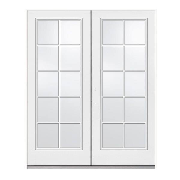 Jeld-wen 60 In. X 80 In. Primed Steel Right-hand Inswing 10 Lite Glass 