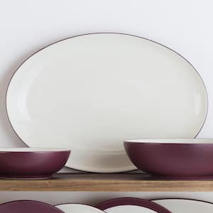 Color wave Burgundy 16 in. Red Stoneware Oval Platter