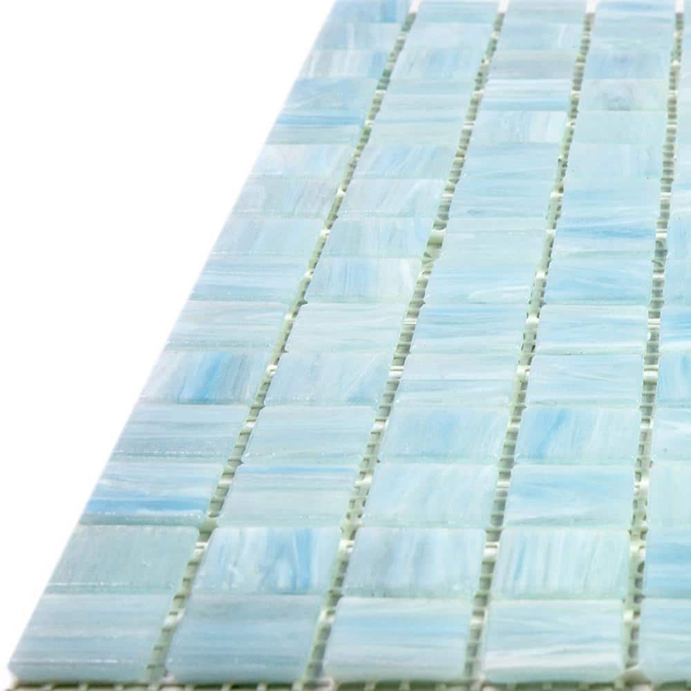 Celestial Columbia Blue 12" Glass Mosaic Tile