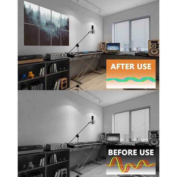 Angel Sar 8 Pack 48 in. x 32 in. Art Panels Soundproof Wall Panels, Decor Acoustic Treatment Panels (Adhesive Included) SO28VB50