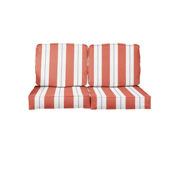 Outdoor loveseat best sale cushions with backs