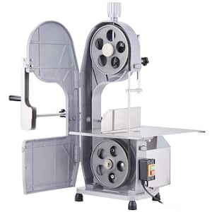 Commercial Electric Meat Bandsaw Stainless Steel 1500-Watt Bone Saw Machine Frozen Meat Cutter Silver