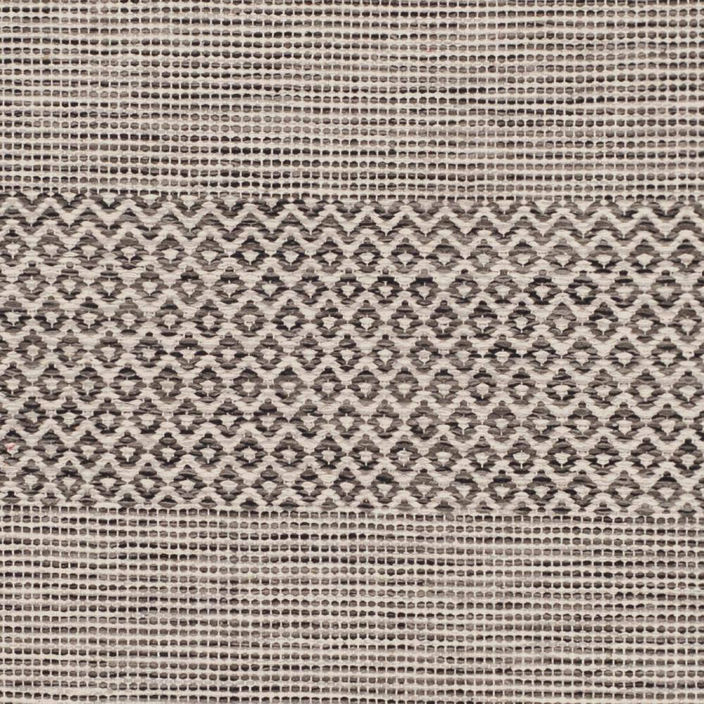 Ivory and Anthracite Handwoven Cotton-Wool Blend Area Rug 2'3" x 4'
