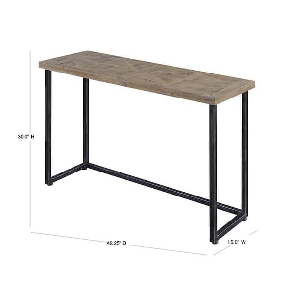 Convenience Concepts Laredo 43 In Natural Black Standard Rectangle Wood Console Table U12 122 Standard Rectangle Wood Console Table, What Height Are Console Tables
