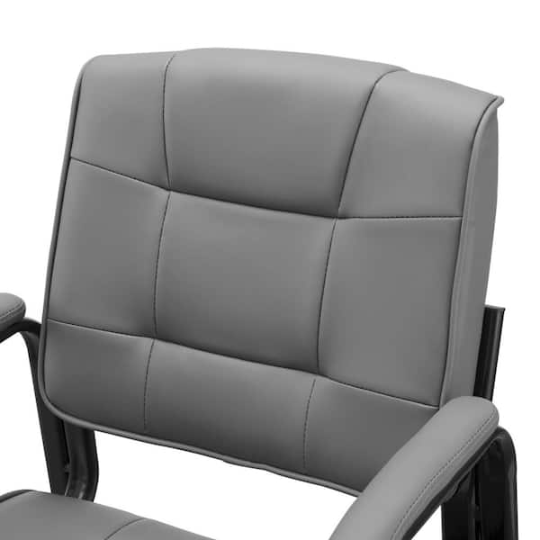 HOMESTOCK Gray High Back Executive Premium Faux Leather Office Chair with Back  Support, Armrest and Lumbar Support 99325 - The Home Depot