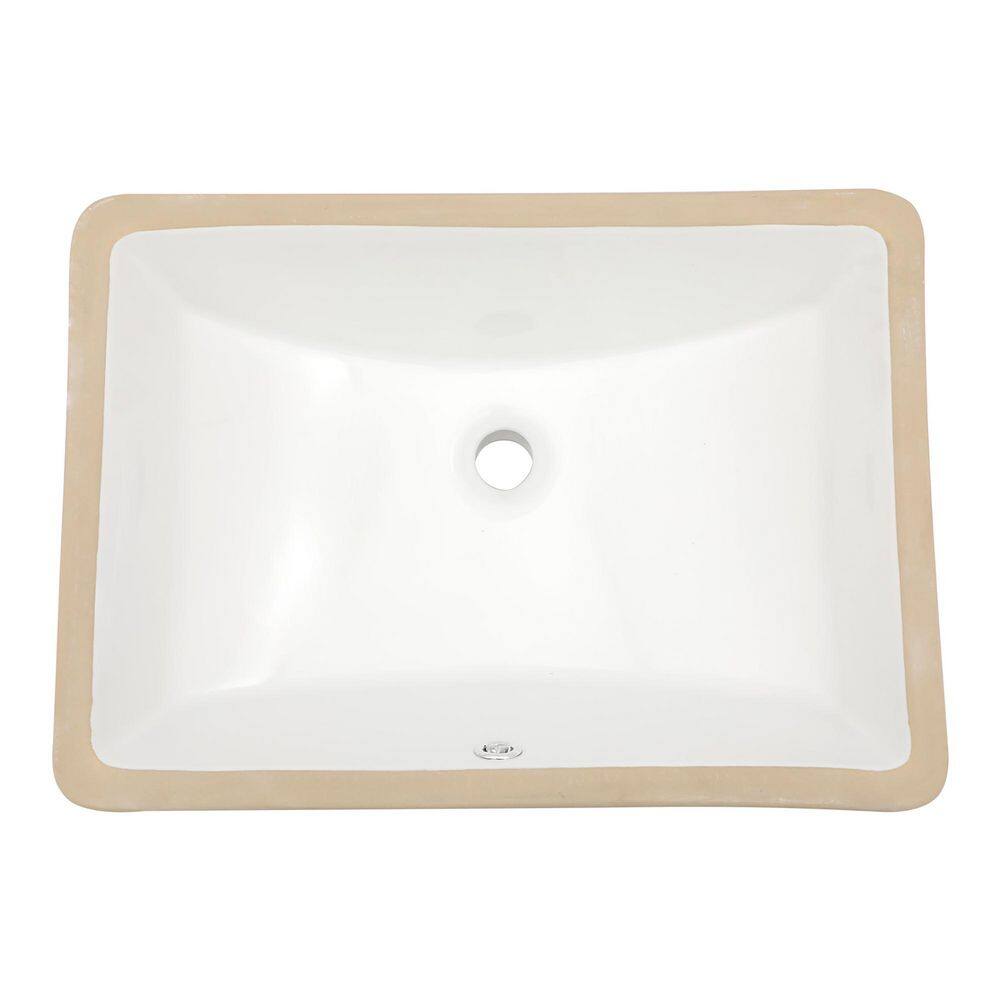 21.5 in. x 15 in. Undermount Rectangular Bathroom Sink with Overflow in White Ceramic price history on PriceWatchPro