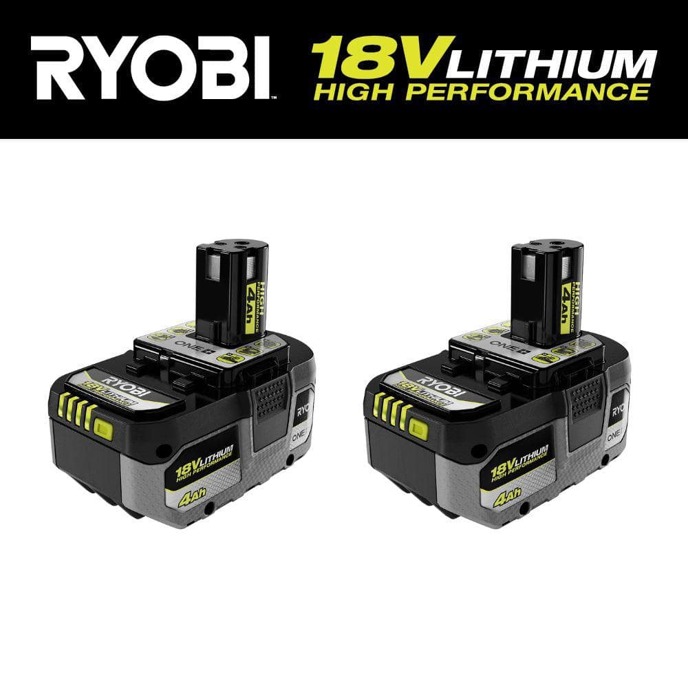 RYOBI ONE 18V 4.0 Ah Lithium Ion HIGH PERFORMANCE Battery 2 Pack PBP004 2 The Home Depot