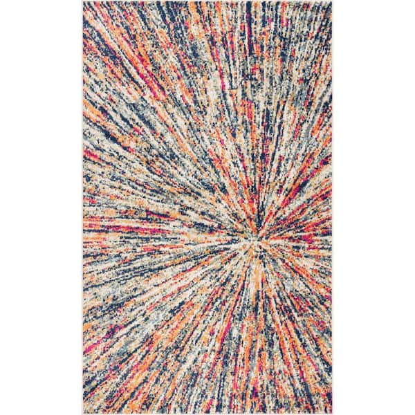 Savannah Cream (3 ft. x 5 ft.) - 2 ft. 6 in. x 4 ft. 9 in. Modern Abstract Area Rug Doormat Entrance Floor Mat