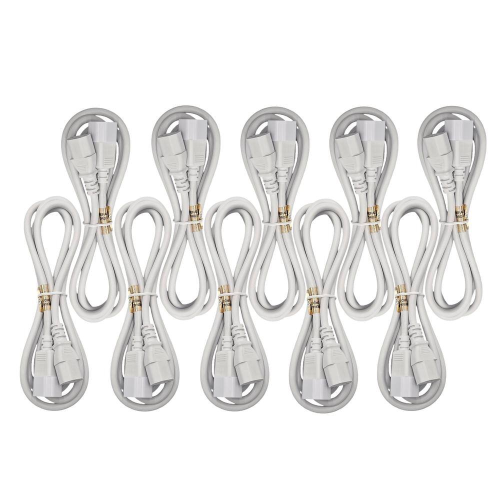 6 ft. AC Power Extension Cord (18AWG) / 3-Conductors / (C13 to C14) / Indoor (White) 10-Pack price history on PriceWatchPro